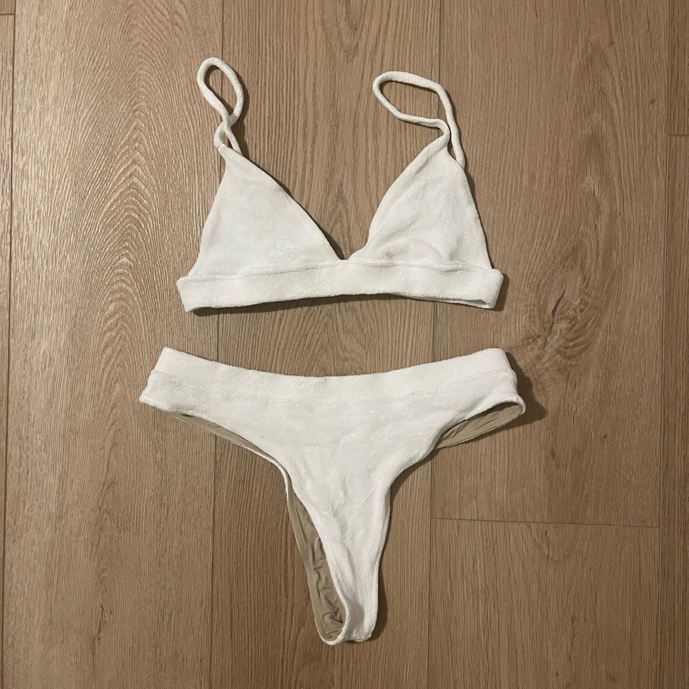 Frankie’s bikini terry cloth swim suit L top XL bottom
